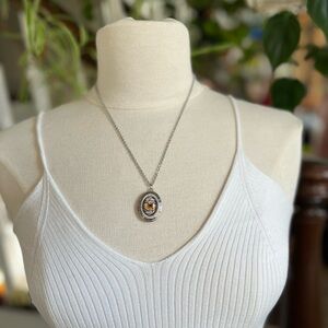 Vintage Inspired Butterfly Photo locket holds two photos